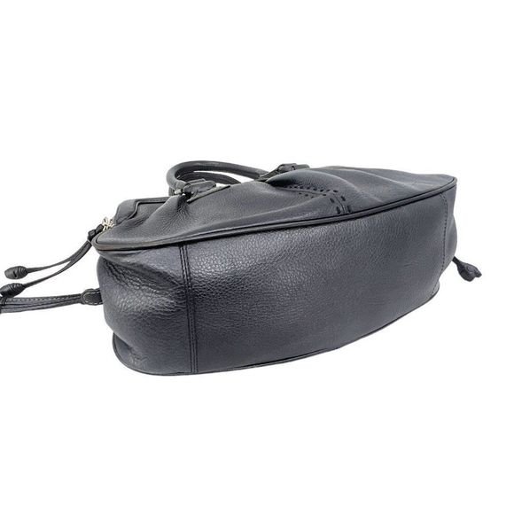 Cole Haan Village Triple Zip Satchel Handbag Pewter Leather - Picture 8 of 11